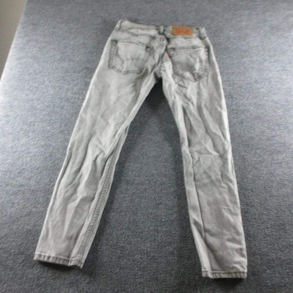 Levis 512 Jeans Mens 28x28 Gray Slim Tapered Light Wash Distressed Stretch Denim